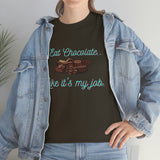 I Eat Chocolate Black/Aqua Tee