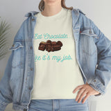 I Eat Chocolate Black/Aqua Tee