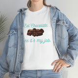 I Eat Chocolate Black/Aqua Tee