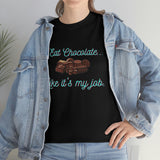 I Eat Chocolate Black/Aqua Tee